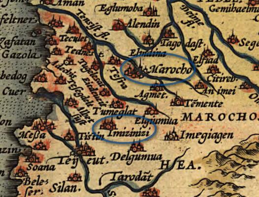 Detail of 1570 Ortelius map